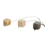 three marble cube cable holders holding cords