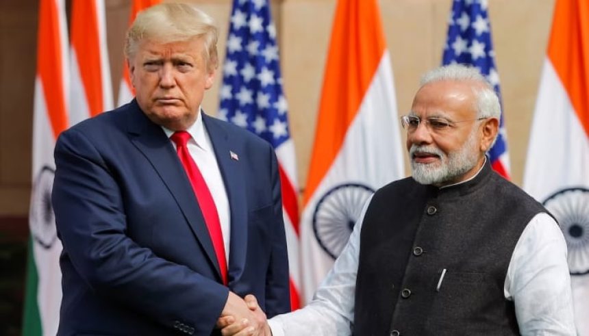 US President Donald Trump shakes hands with Indias Prime Minister Narendra Modi ahead of their meeting at Hyderabad House in New Delhi, India, on February 25, 2020. — Reuters