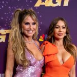 Heidi Klum and Sofia Vergara on the America's Got Talent finale red carpet in 2024