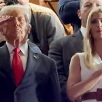 Donald and Ivanka Trump saluting at 2025 Super Bowl