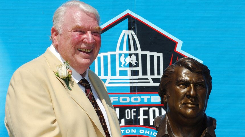 John Madden with a NFL Pro Football Hall of Fame