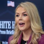 Karoline Leavitt speaking during a White House press briefing