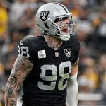 Las Vegas Raiders defensive end Maxx Crosby yells