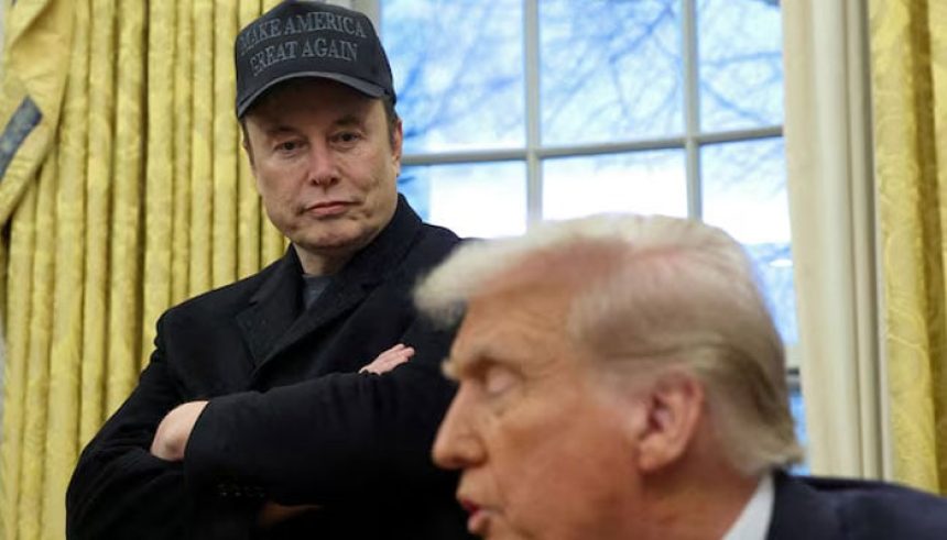 Elon Musk listens to US President Donald Trump speak in the Oval Office of the White House in Washington, DC, US, February 11, 2025. — Reuters