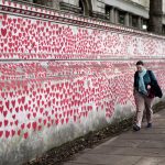 The study found all aspects of positive wellbeing improved in a statistically significant way post-pandemic. Pictured, the National Covid Memorial Wall (PA)