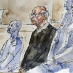 Court sketch of Joel Le Scouarnec at his first trial in 2020. — AFP/File