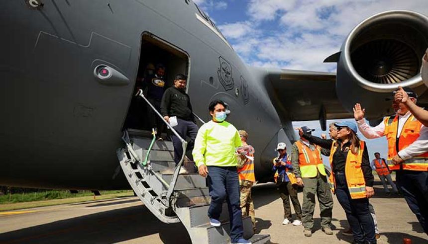 Honduran migrants arrive on a deportation flight at the Ramon Villeda Morales International Airport following US President Donald Trumps national emergency declaration on immigration, in San Pedro Sula, Honduras, January 31, 2025. — Reuters