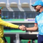 Australia captain Steve Smith (Left) shakes hand with England captain Jos Butler after the toss for their ICC Champions Trophy clash at Gaddafi Stadium, Lahore, February 22, 2025. — ICC