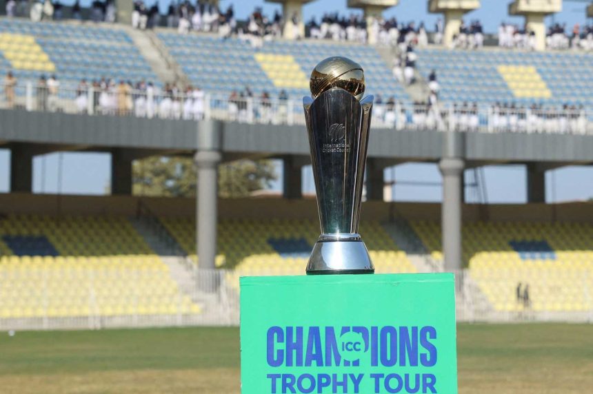 A view shows the ICC Champions trophy during a ceremony at the Arbab Niaz Cricket Stadium in Peshawar, Pakistan February 6, 2025. — Reuters