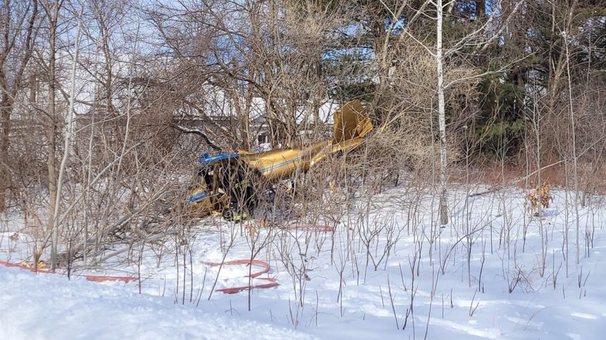 A small plane crashed off Reddington Landing in Hampton, near Hampton Airfield in New Hampshire on Feb. 11, 2025.