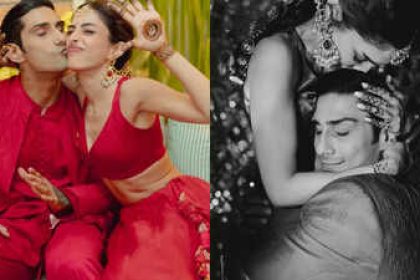 Prateik Babbar and Priya Banerjee’s coordinated red Mehendi looks steal the spotlight