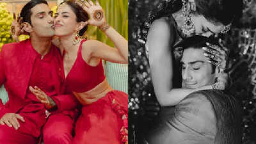 Prateik Babbar and Priya Banerjee’s coordinated red Mehendi looks steal the spotlight