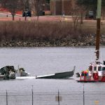 Rescue and salvage crews working near crash site