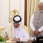 Prime Minister Narendra Modi welcomes Qatars Emir Sheikh Tamim bin Hamad Al-Thani at Hyderabad House in New Delhi on February 18, 2025. — X/@narendramodi