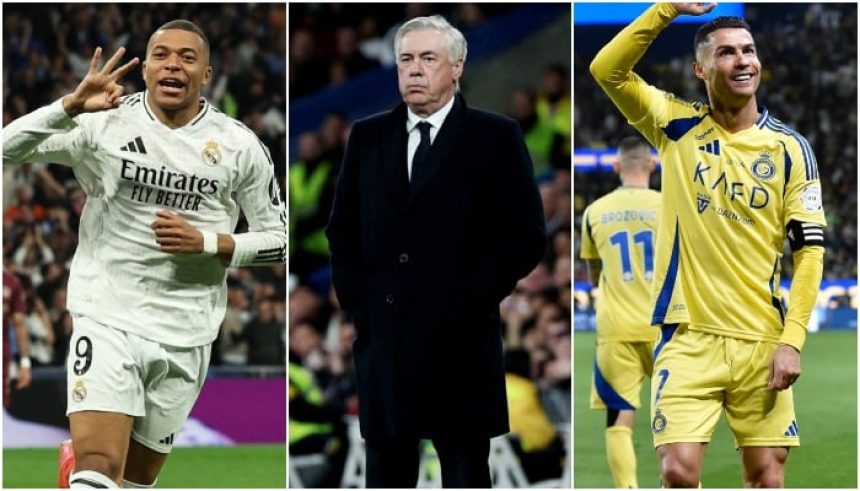 A combination of images shows (from left) Kylian Mbappe, Real Madrid manager Carlo Ancelotti and Cristiano Ronaldo. — Reuters/File