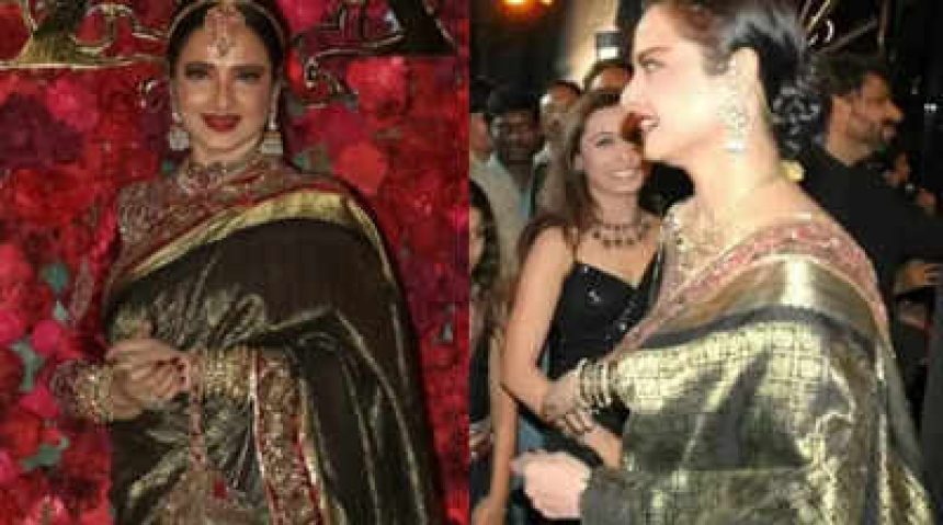 Rekha embraces sustainability by re-wearing saree from 'Black' premiere at Aadar Jain's wedding