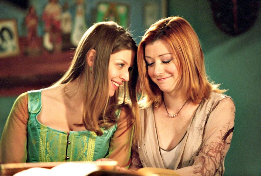 Amber Benson and Alyson Hannigan in BUFFY THE VAMPIRE SLAYER.