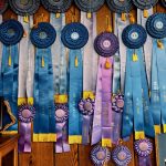 Ribbons on a wood wall