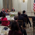 Maine Governor Janet Mills stands as U.S. President Donald Trump speaks during a business session with US governors who are in town for the National Governors Associations (NGA) annual winter meeting, at the White House in Washington, D.C., US, February 21, 2025. — Reuters