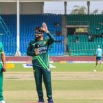 Pakistan captain Mohammad Rizwan pictured alongside South Africas skipper Temba Bavuma during the toss for the tri-series match at Karachis National Stadium on February 12, 2025. — PCB