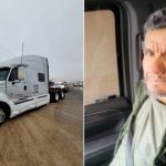 Man who was arrested in split image with truck