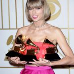 Taylor Swift holds three Grammy Awards at the 58th Annual Grammy Awards in 2016