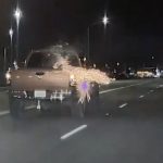 fireworks launching from pickup truck