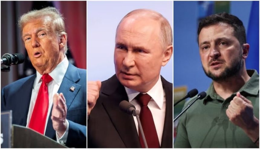 (from left) US President Donald Trump, Russian President Vladimir Putin and Ukrainian President Volodymyr Zelenskyy. — Reuters/File