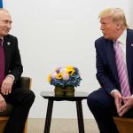 Russias President Vladimir Putin (left) and US President Donald Trump talk during a bilateral meeting at the G20 leaders summit in Osaka, Japan. — Reuters/File