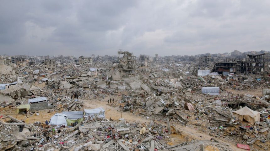 A view of the widespread destruction in Gaza, Jabalia, on February 5, 2025. 